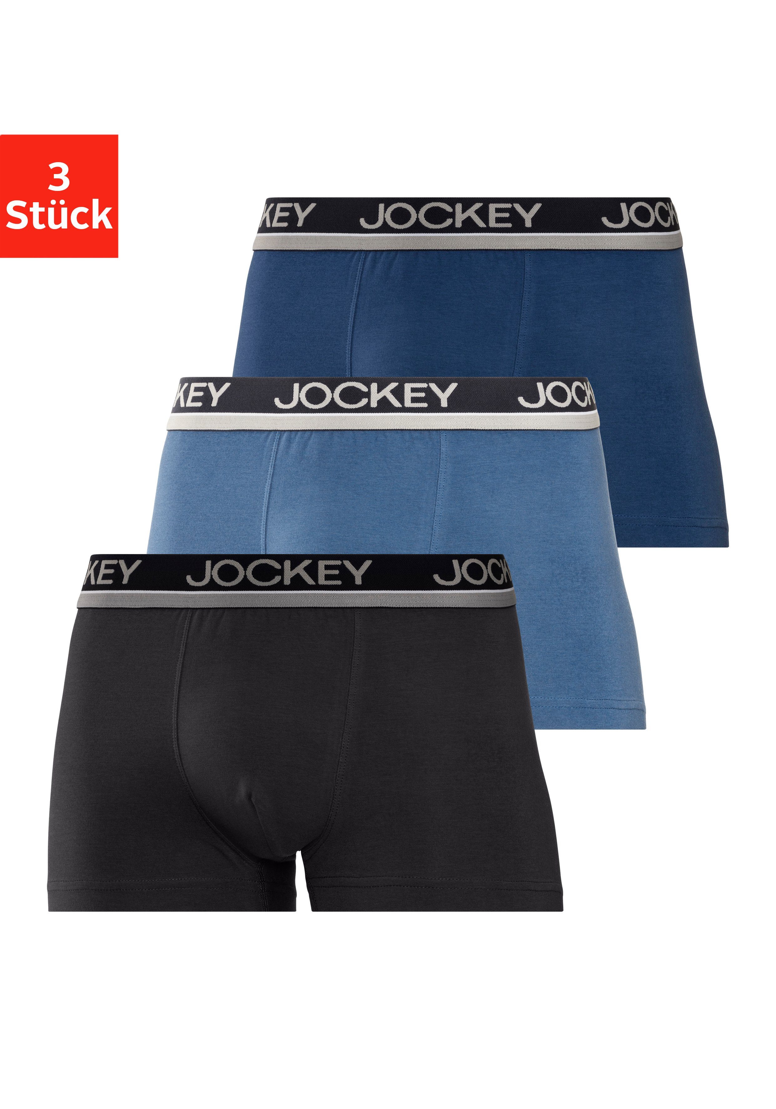 Jockey Boxer (Packung, 3-St) mit Logo Webbund blau, dunkelblau, anthrazit