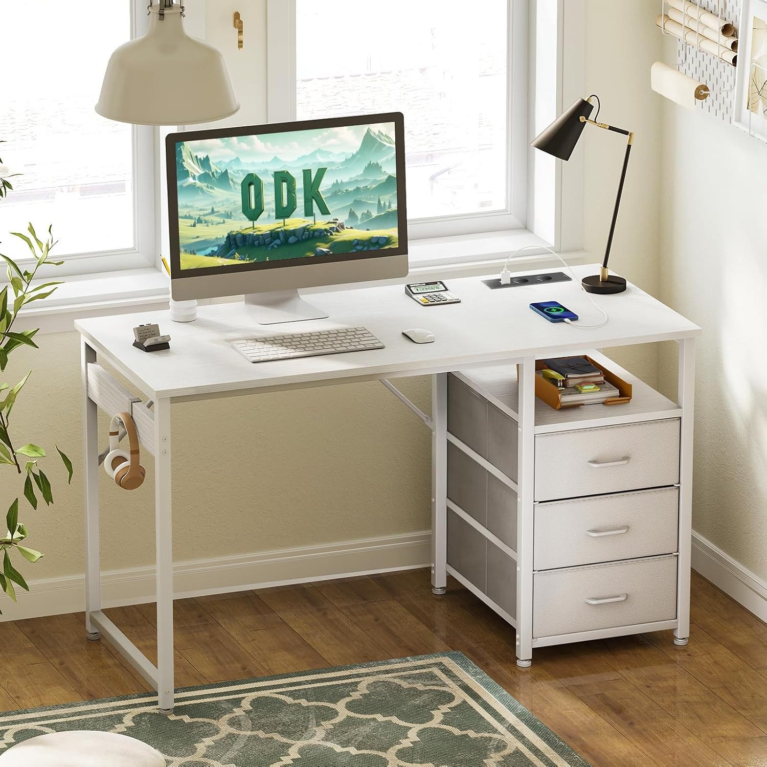 ODK Schreibtisch ODK Schreibtisch mit Schubladen, 120x48x75.5cm Bürotisch günstig online kaufen