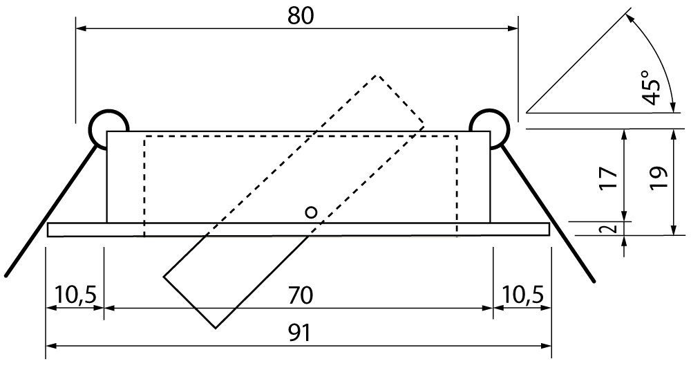 80mm schwenkbar inkl. GU10 LED Einbaustrahler Fassung, Alu Lochdurchmesser Einbaustrahler SEBSON