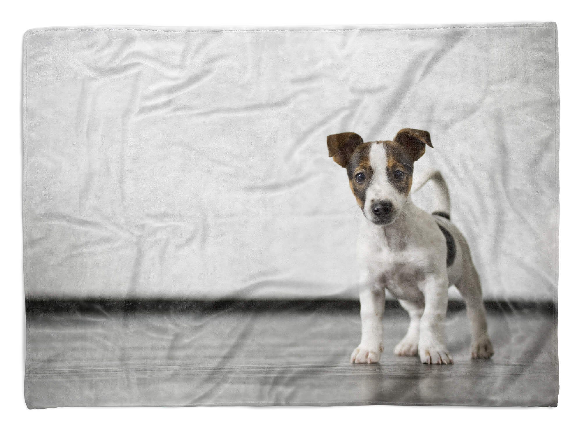 Sinus Art Handtücher Tiermotiv Baumwolle-Polyester-Mix Handtuch Hund süßer Handtuch Saunatuch Kuscheldecke mit (1-St), Strandhandtuch Welpe