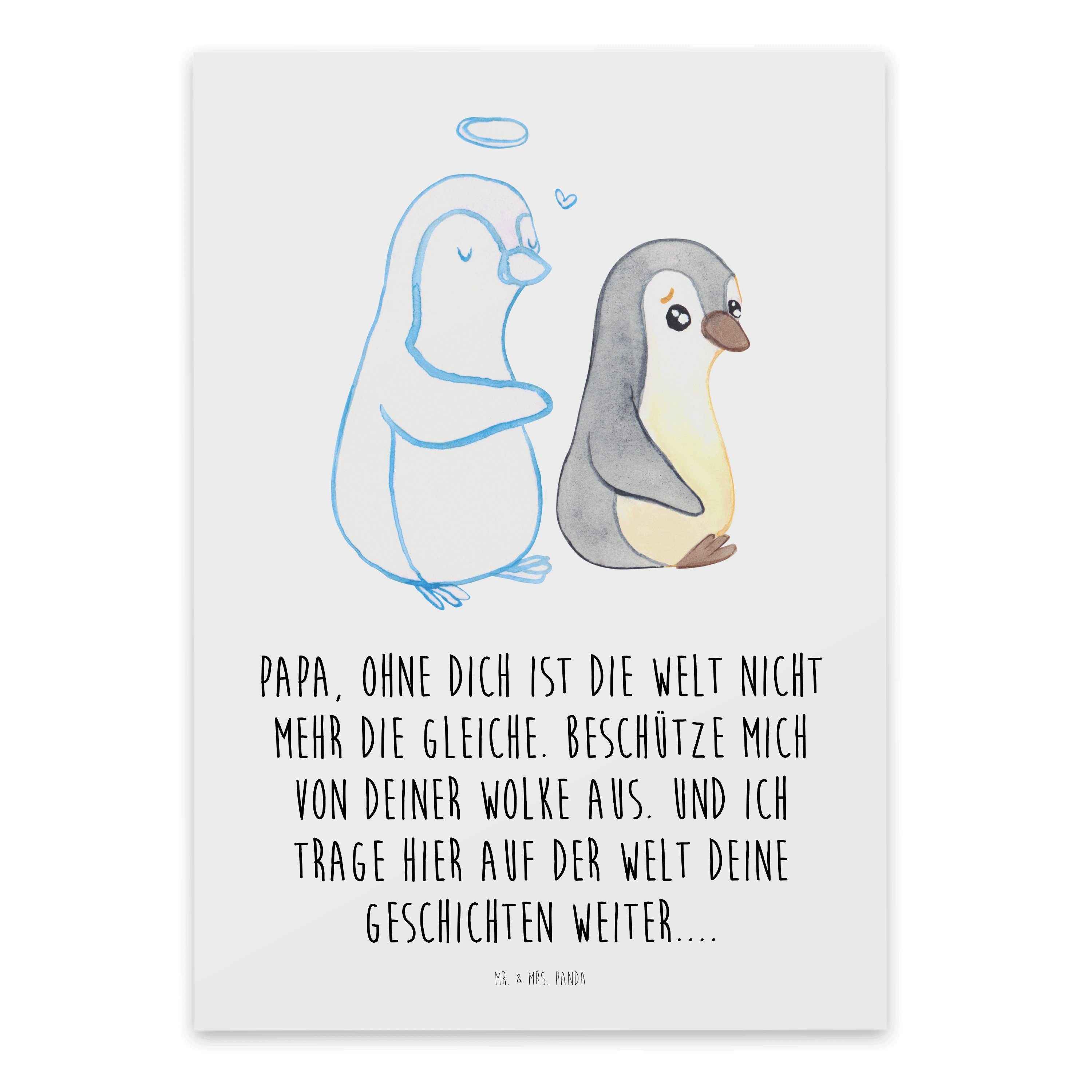 Mr. & Mrs. Panda - Beileidskarte - Papa Trauer Familien Vater, Beileidsprüche, Kondolenzkarte, Weiß
