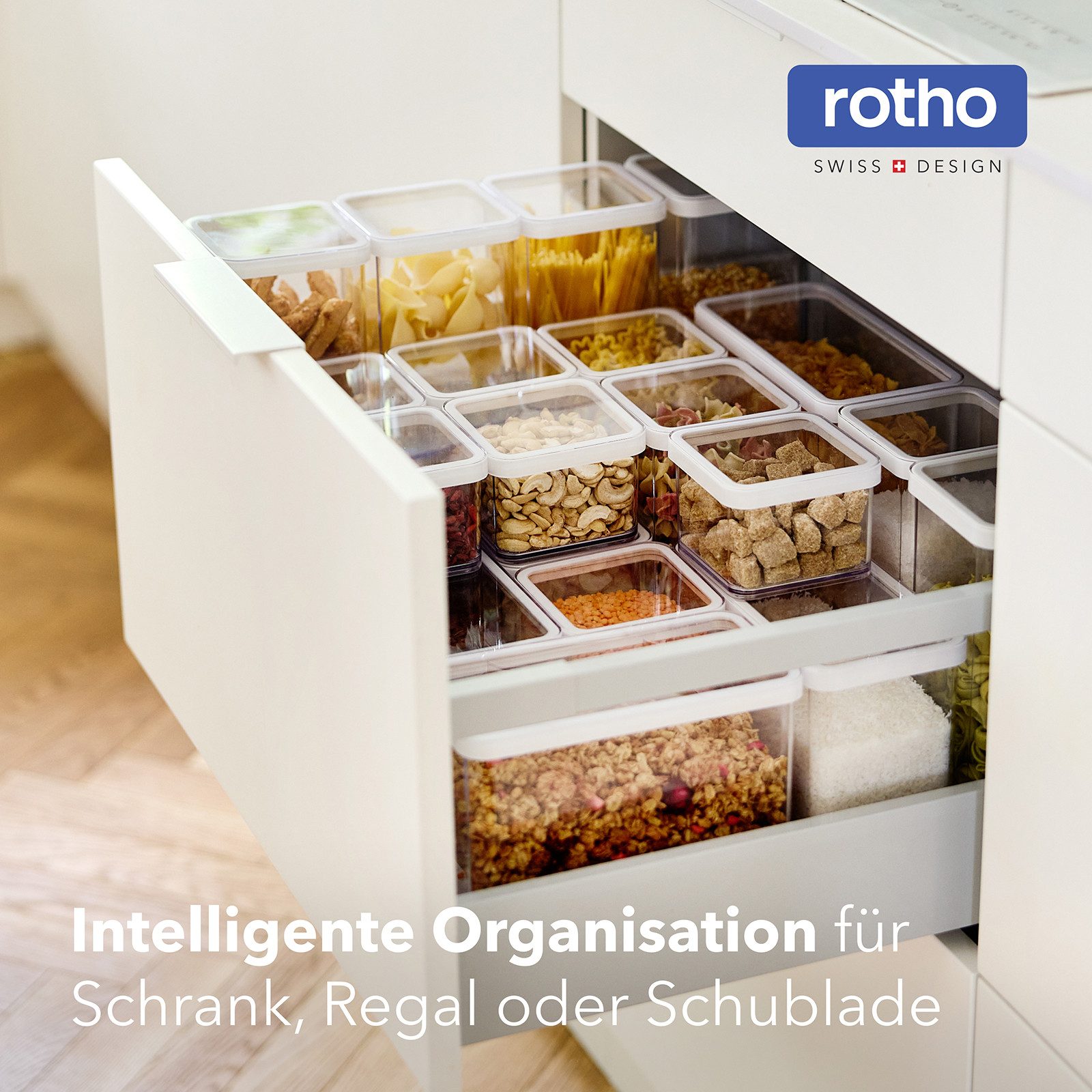 ROTHO Vorratsdose LOFT 24-tlg. luftdichte Lebensmittel-Aufbewahrung für Küchenschubladen, Kunststoff, (Aufbewahrungsboxen-Set, 24-teilig, verschiedene Größen, i – Bild 2 von 5