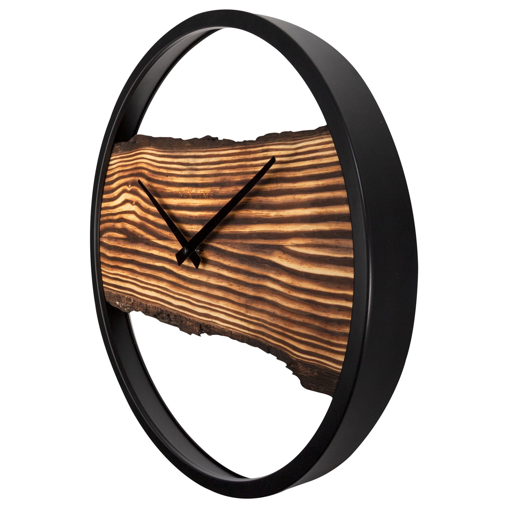 NEXTIME Wanduhr 3263BR (aus echtem Massivholz)