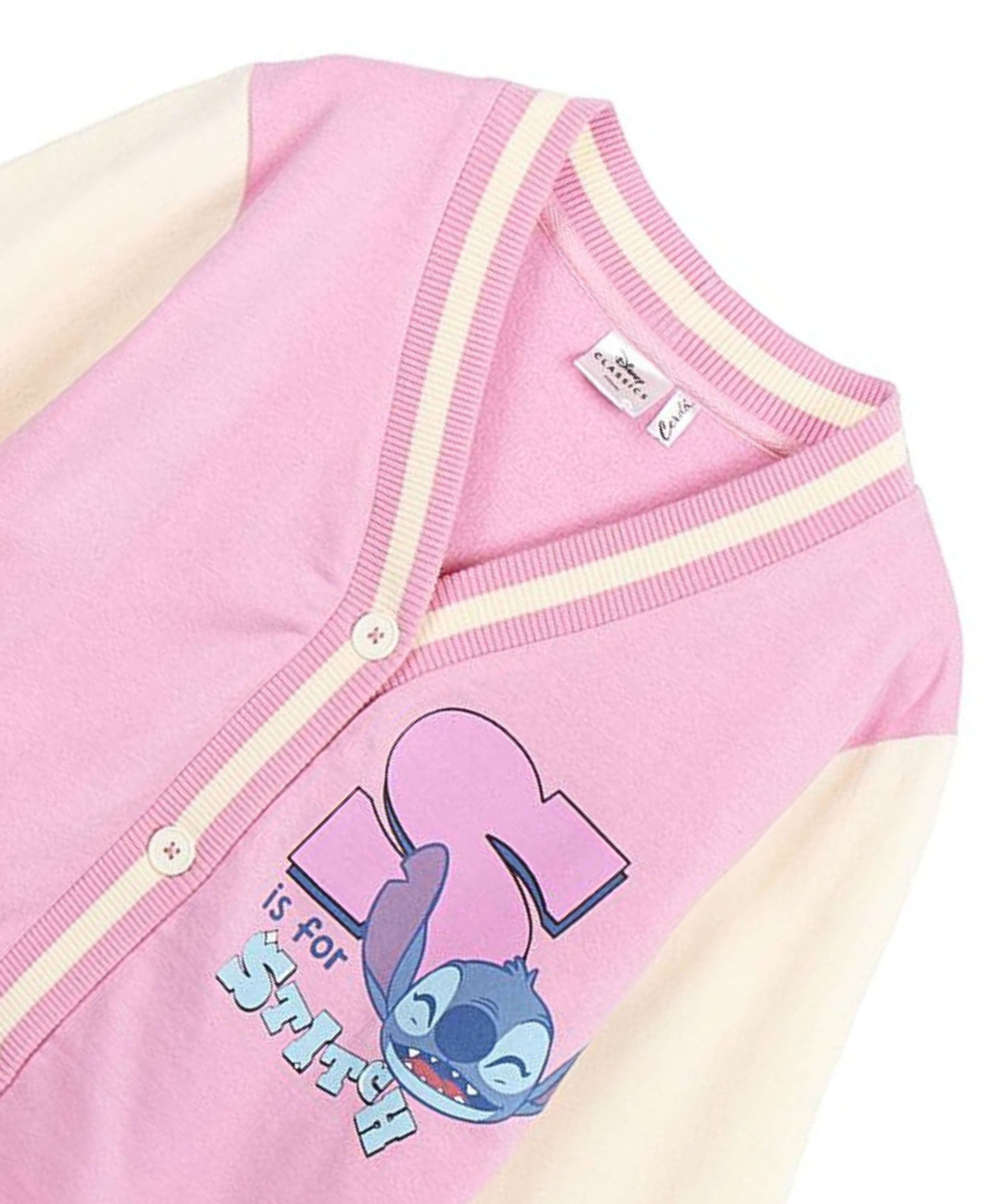 Cerdá Sweatjacke Disney Angel & Stitch Mädchen Collegejacke Größe 116-158 cm