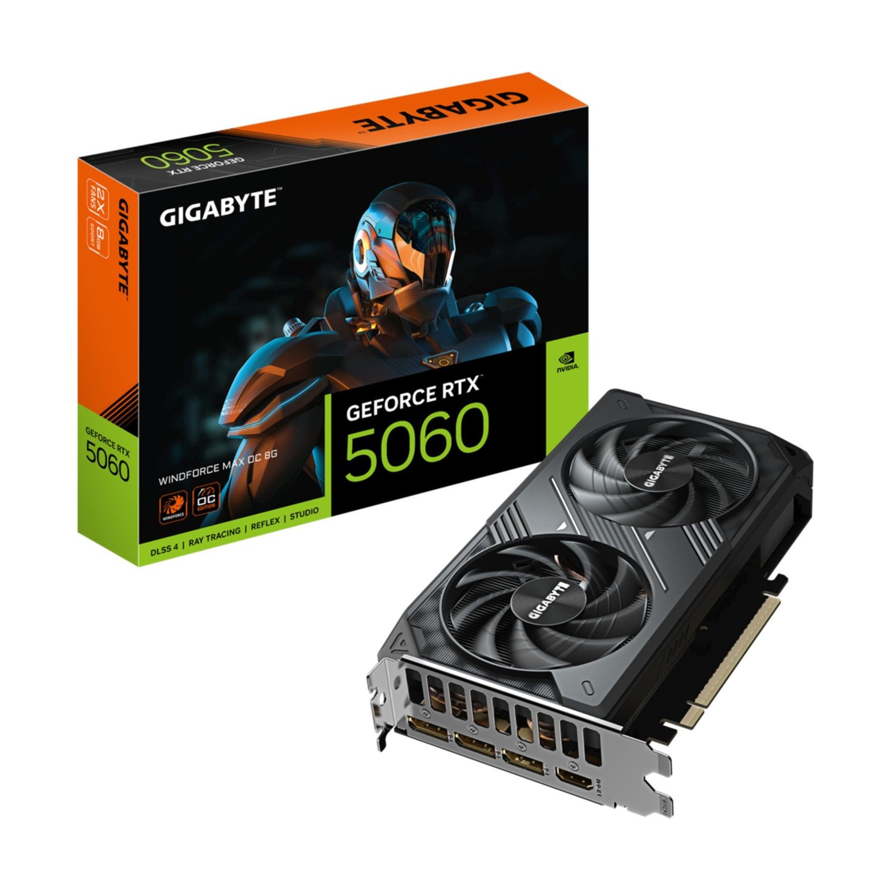 Gigabyte GeForce RTX 5060 WINDFORCE MAX OC 8G Grafikkarte – 8 GB GDDR7, 128 Bit Grafikkarte