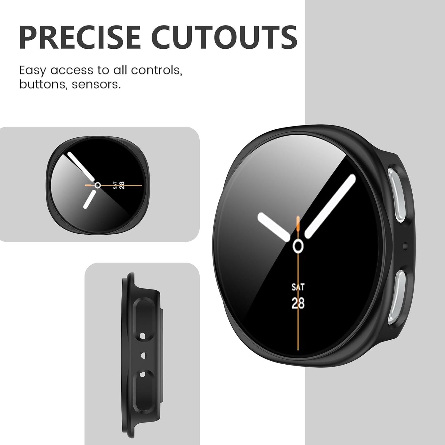 MSM Smartwatch-Hülle Hülle für Samsung Galaxy Watch 8 40mm / 44mm Schutzglas Panzerfolie