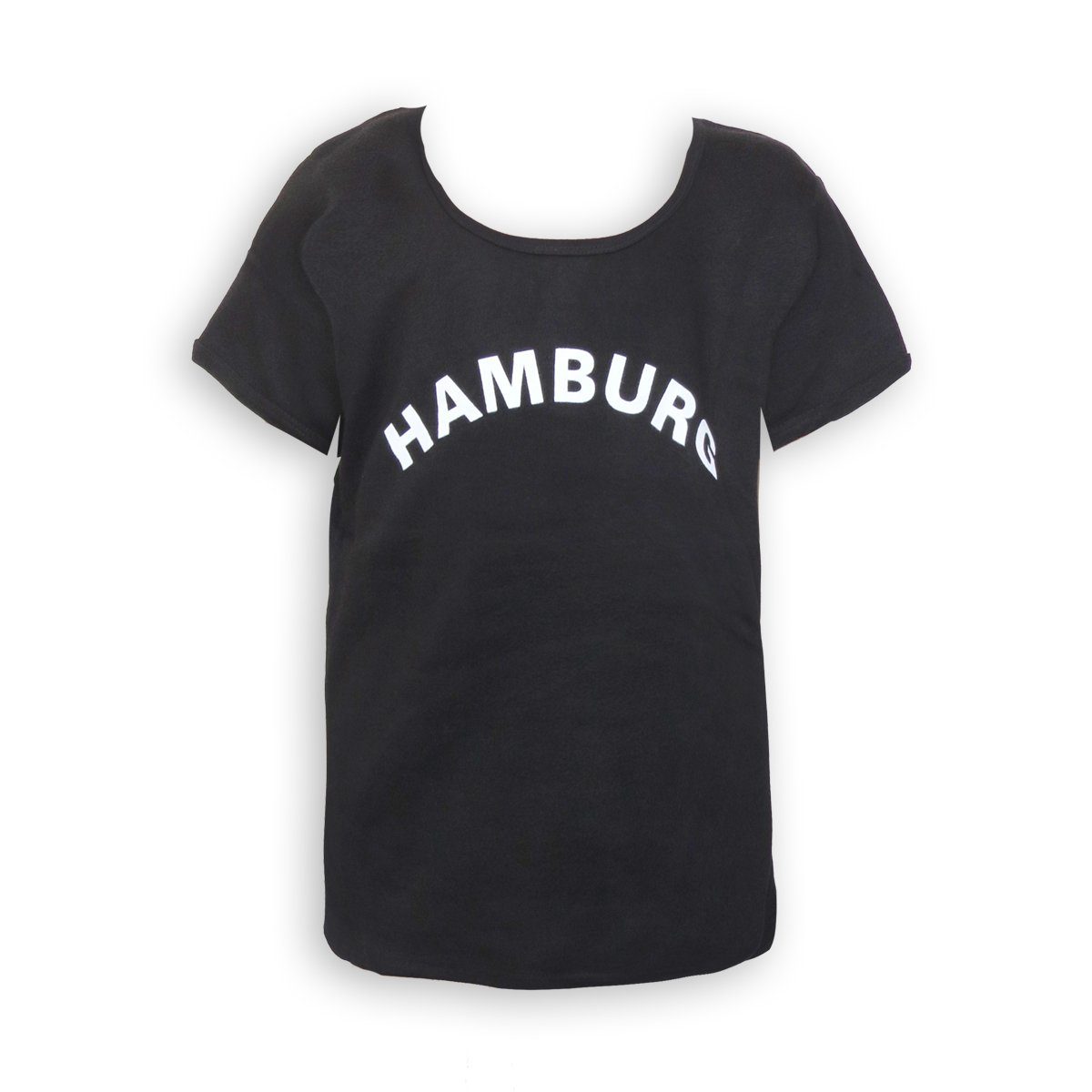 T-Shirt Top Shirt Aufdruck Hamburg für schwarz Mädchen mit Sonia Originelli Teens