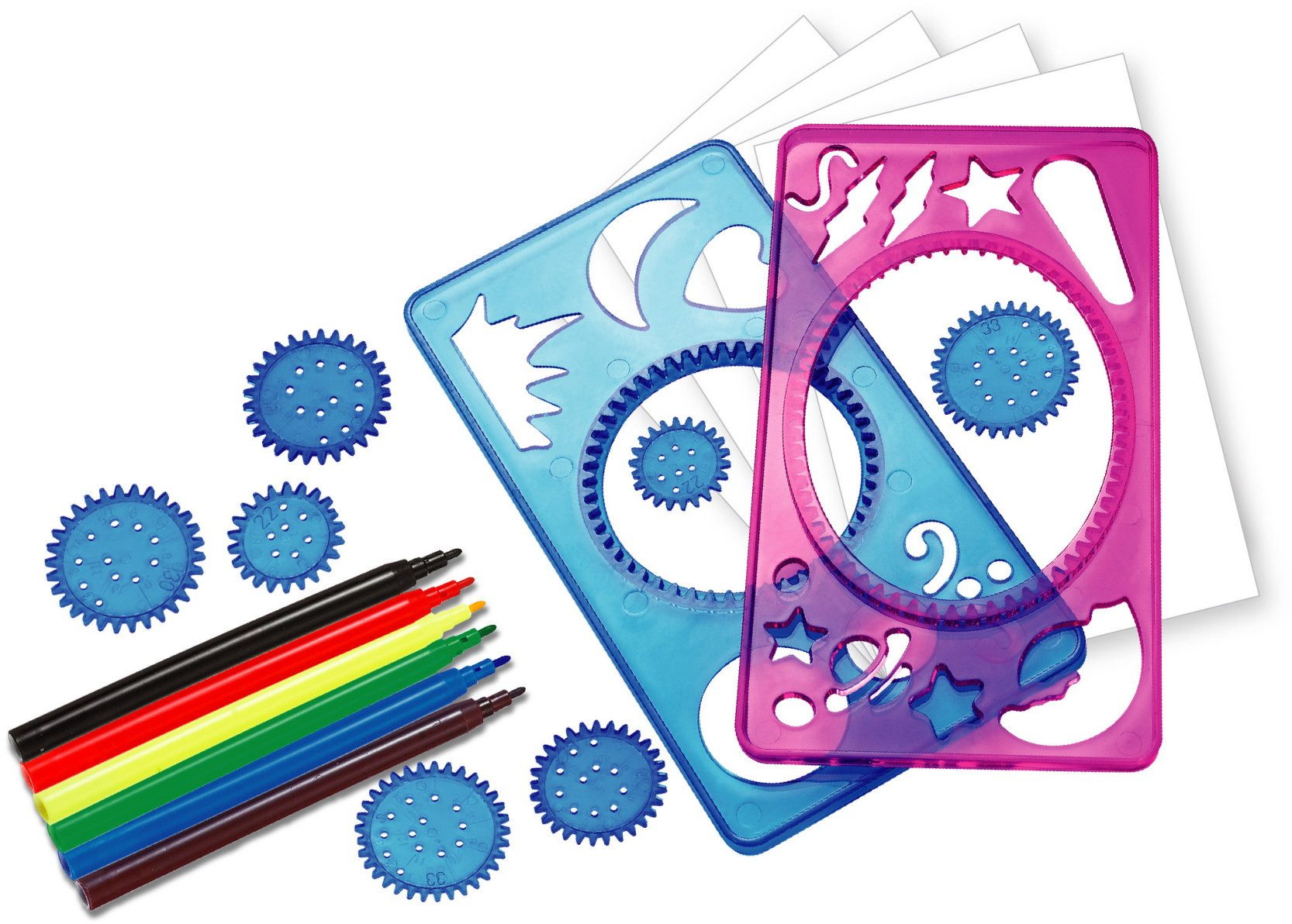 SIMBA Kreativset Malen ART & FUN Malschablonen, Schablonenräder mit Stiften 106334750