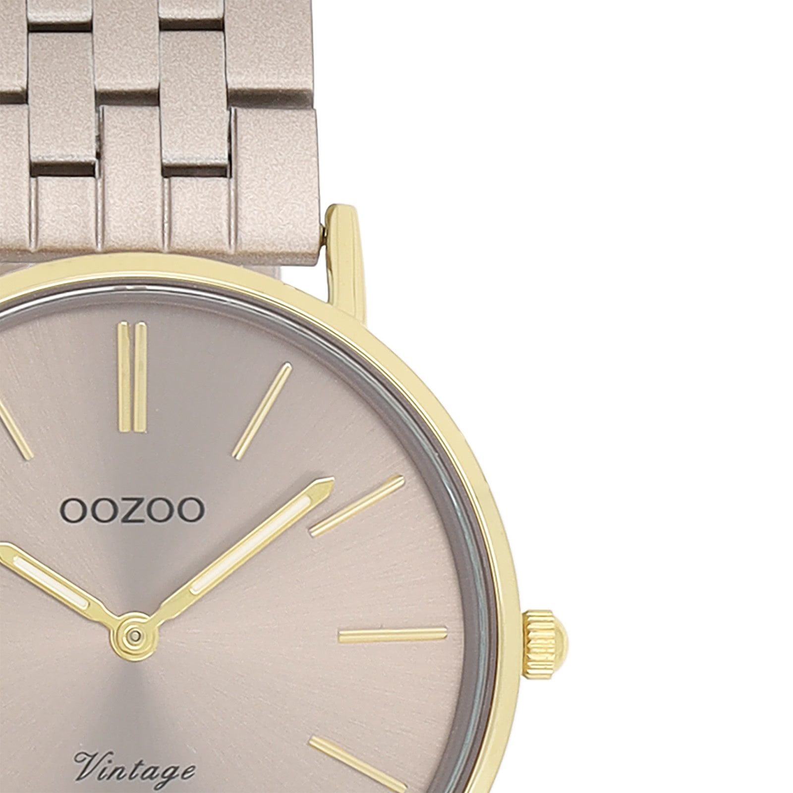 OOZOO Quarzuhr Oozoo Damen Armbanduhr OOZOO Vintage, (Analoguhr), Damenuhr rund, mittel (ca. 32mm) Metallarmband, Elegant-Style