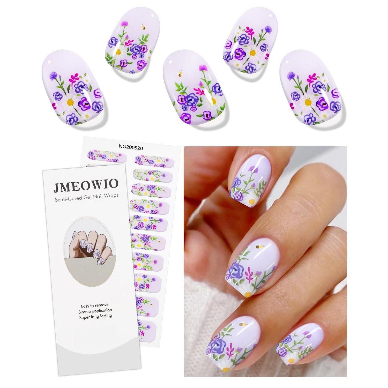 LuxusKollektion Nagel-Tattoo Nagelfolie Lila Blume Gel UV Härtend