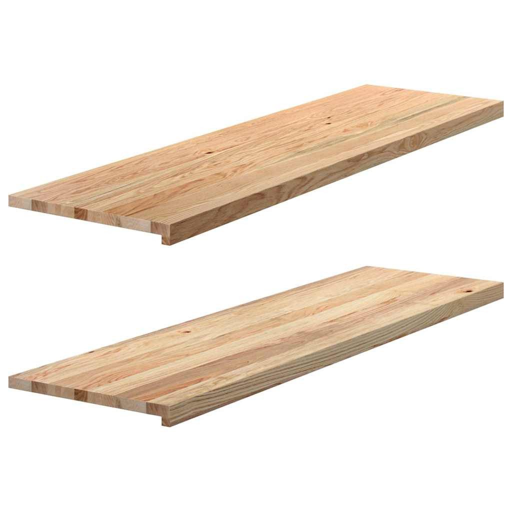vidaXL Fensterbank Fensterbänke 2 Stk Unbehandelt 140x40x2 cm Massivholz Eiche