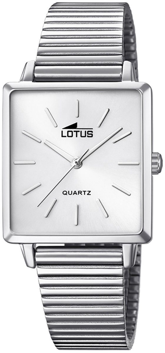 Damen Uhren Lotus Quarzuhr UL18715/1 LOTUS Damen Uhr Fashion 18715/1, Damen Armbanduhr eckig, Edelstahlarmband silber