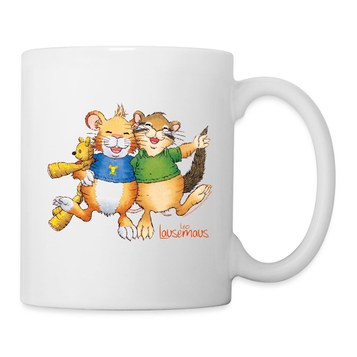 Spreadshirt Tasse Leo Lausemaus und Didi Dachs Freunde Tasse, Keramik