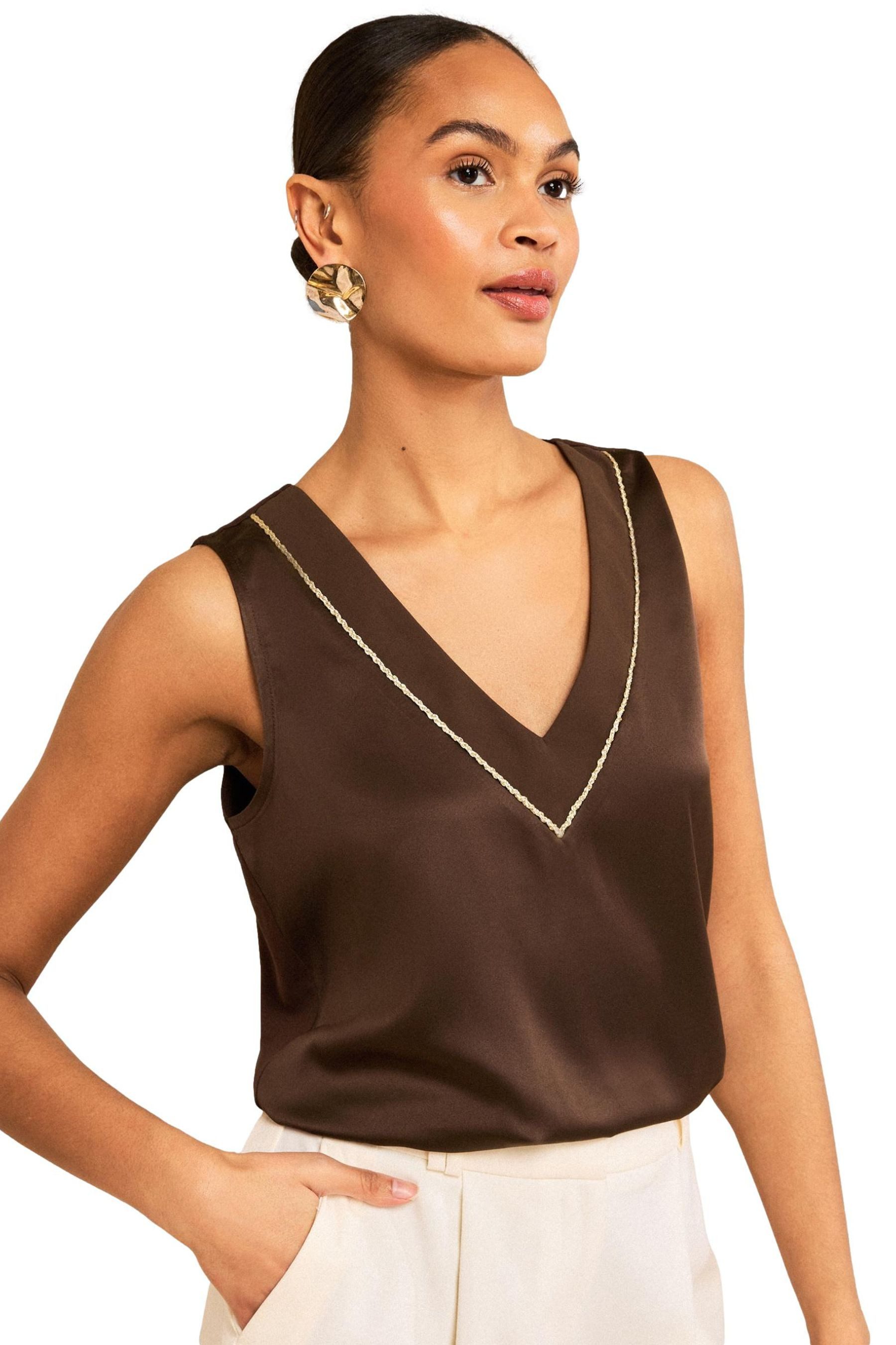 Trägertop Love & Roses Trägertop mit Satin-Front, Regular