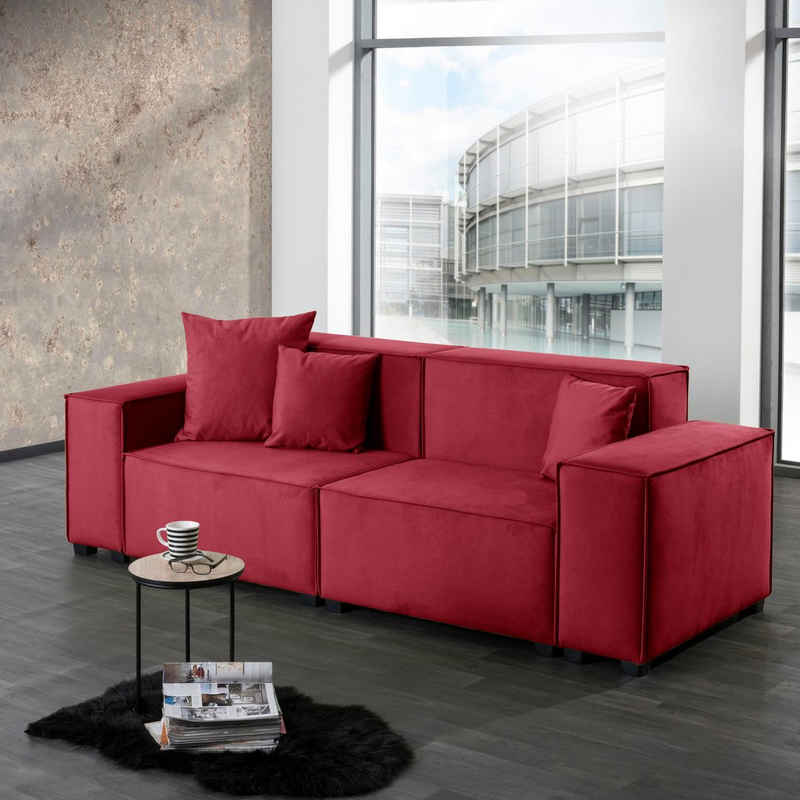 Max Winzer® Wohnlandschaft MOVE, Set, Sofa-Set 01 aus 6 Sitz-Elementen, inklusive 3 Zierkissen, kombinierbar