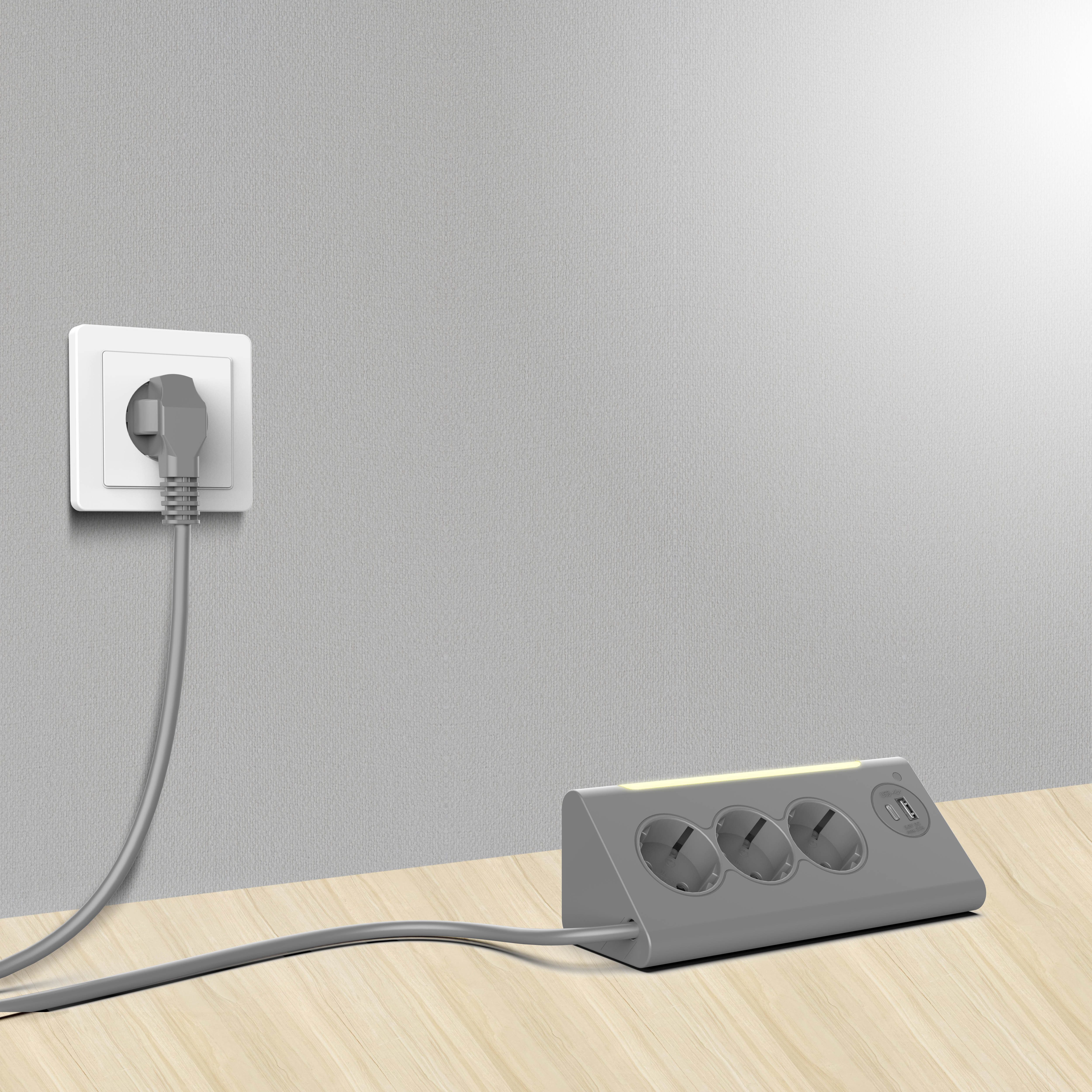 Northpoint Northpoint Ecksteckdosenleiste LED USB USB-C 3 Steckdosen Smarte Dreifach-Steckdosenleiste – Bild 4 von 5