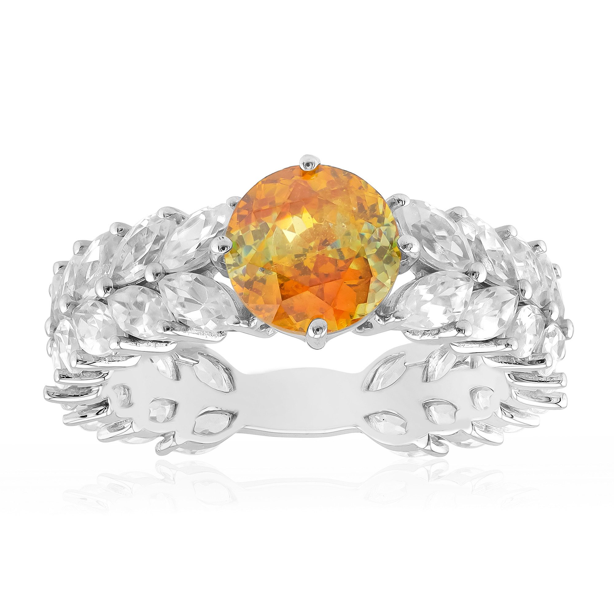 Cavill Silberring Cavill Ring 1,56 ct Sphalerit Zirkon, 925 Silber rhodiniert, elegant (1-tlg)