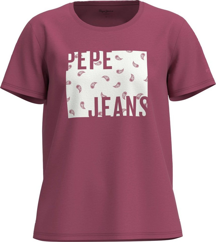 Pepe Jeans Rundhalsshirt LUCIE mit Kontrastprint, Basic Shirt mit  Logo-Print von Pepe Jeans