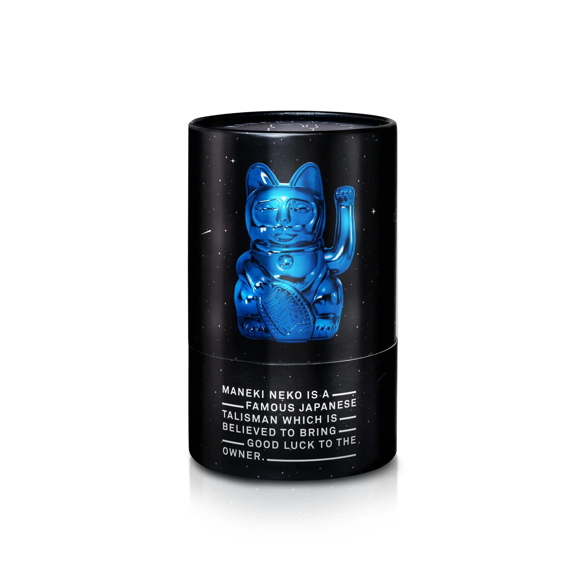 Donkey Cat Cosmic - Dekofigur Lucky Products Winkekatze Donkey Edition Shiny Earth Blue