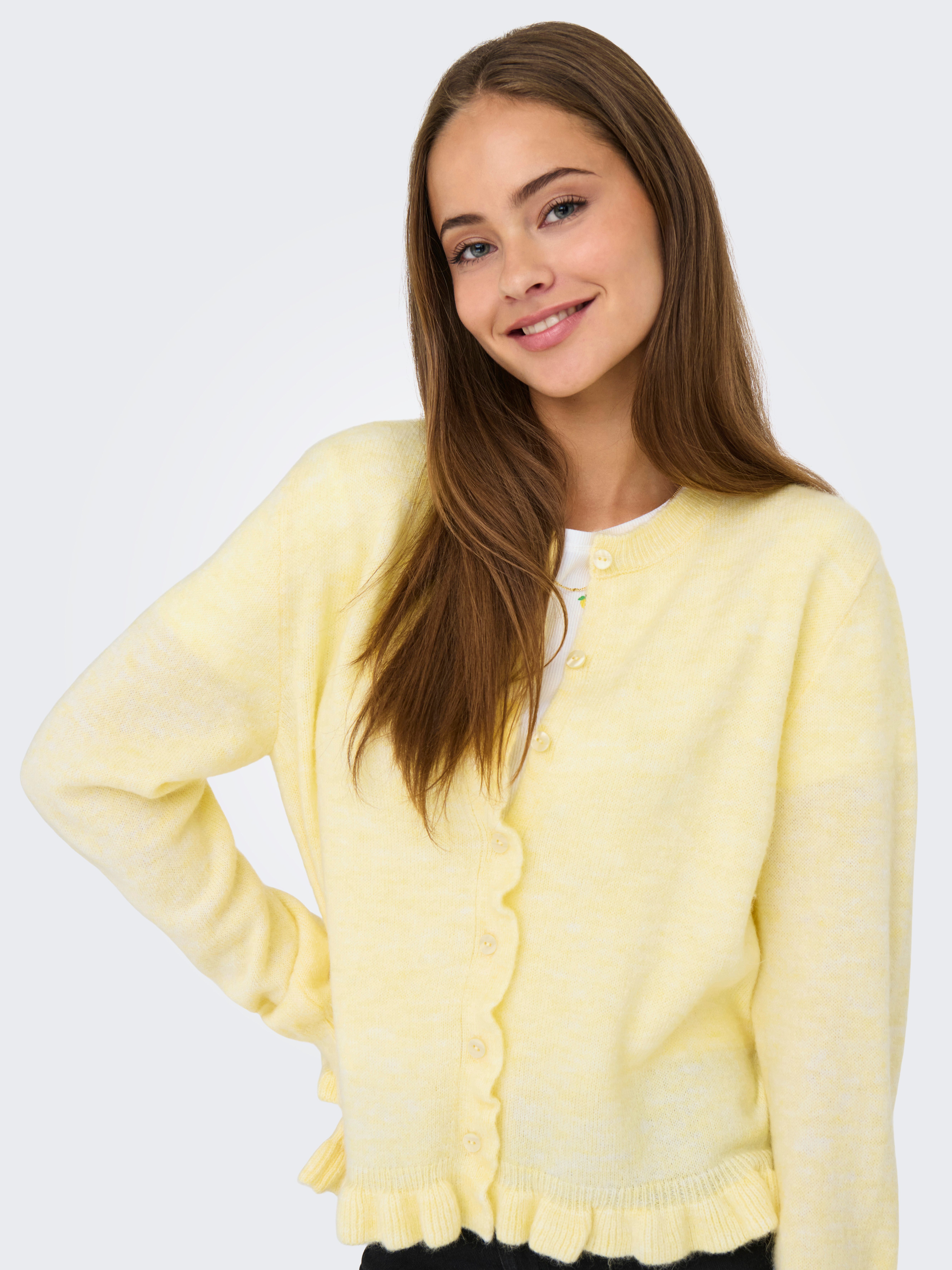JDY Strickjacke JDYLETTY L/S ON FRILL CARDIGAN KNT NOOS günstig online kaufen