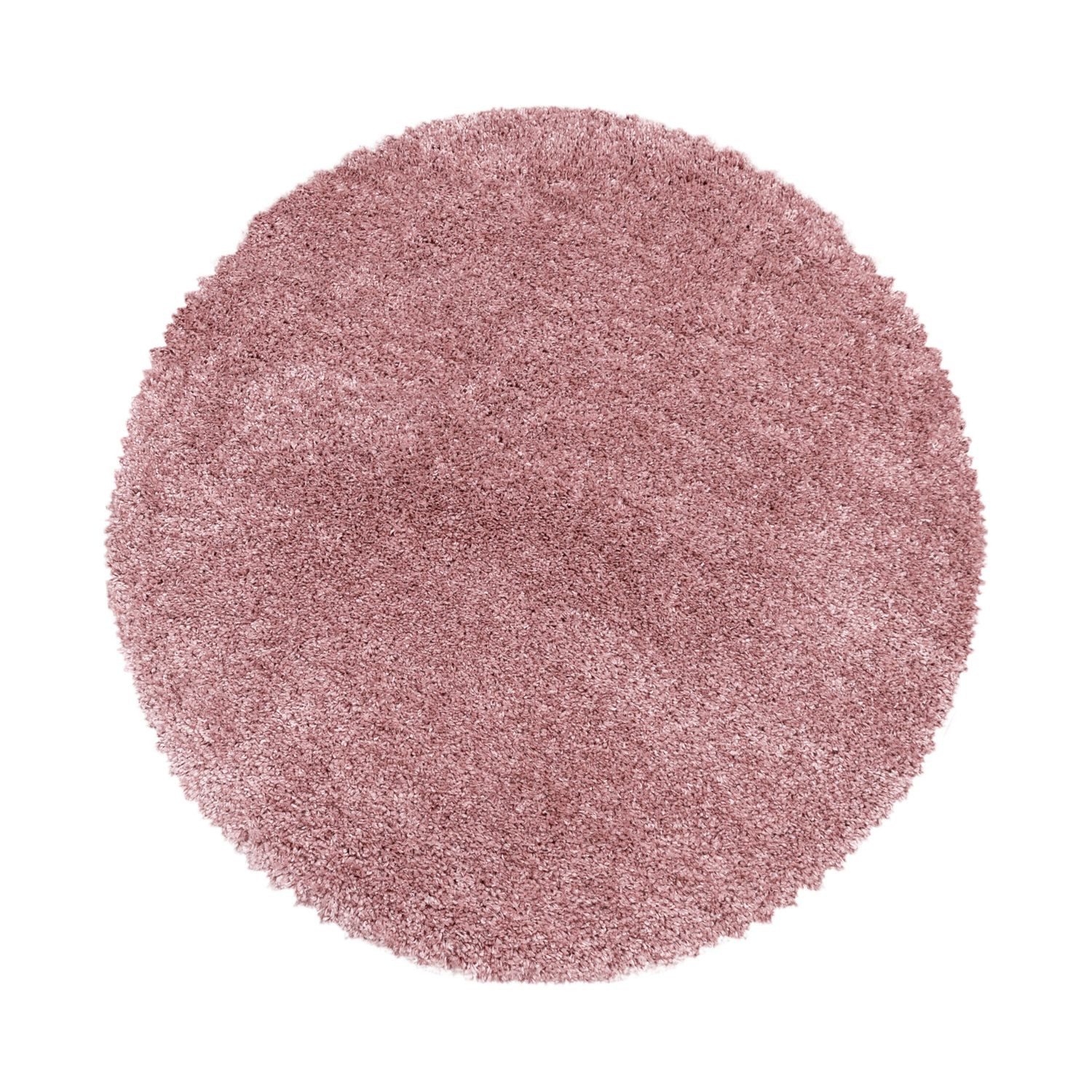 Teppich Boss Teppich Hochflor Teppich Francesca Rosa, rund, Höhe: 30 mm