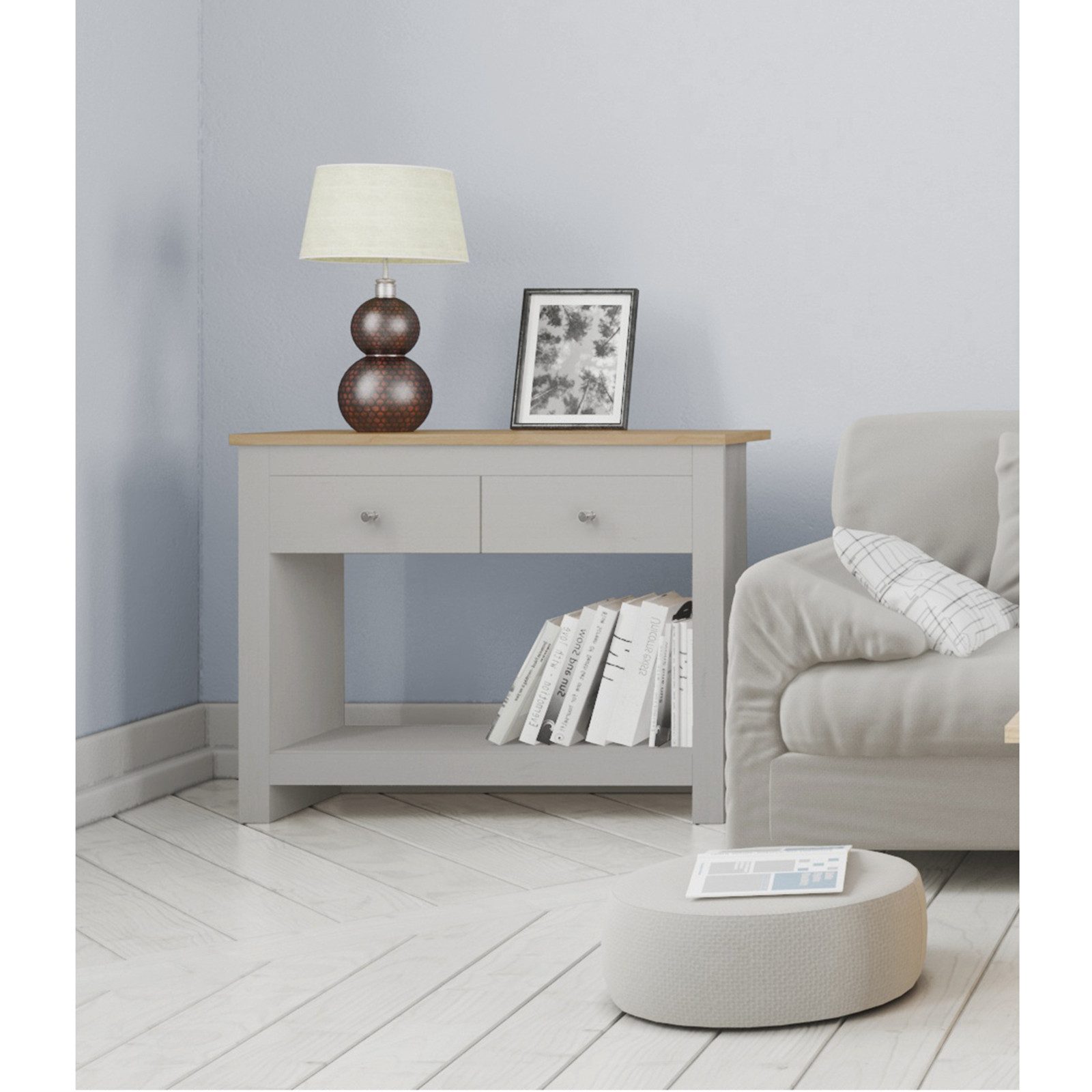 loft24 Konsolentisch, mit 2 Schubladen im Landhausstil, MDF, Breite 97 cm