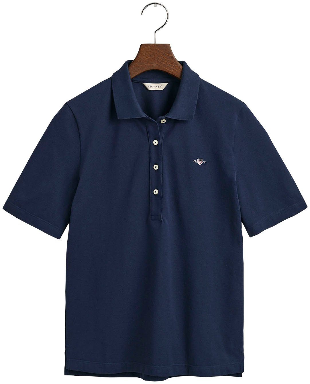 Poloshirt blue Gant PIQUE mit Brust Logostickerei KA SHIELD evening auf SLIM grafischer der POLO