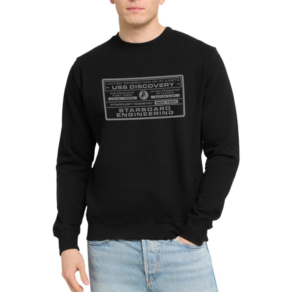 Spreadshirt Sweatshirt Star Trek Discovery Raumschiff Plakette Unisex Pullover (1-tlg)