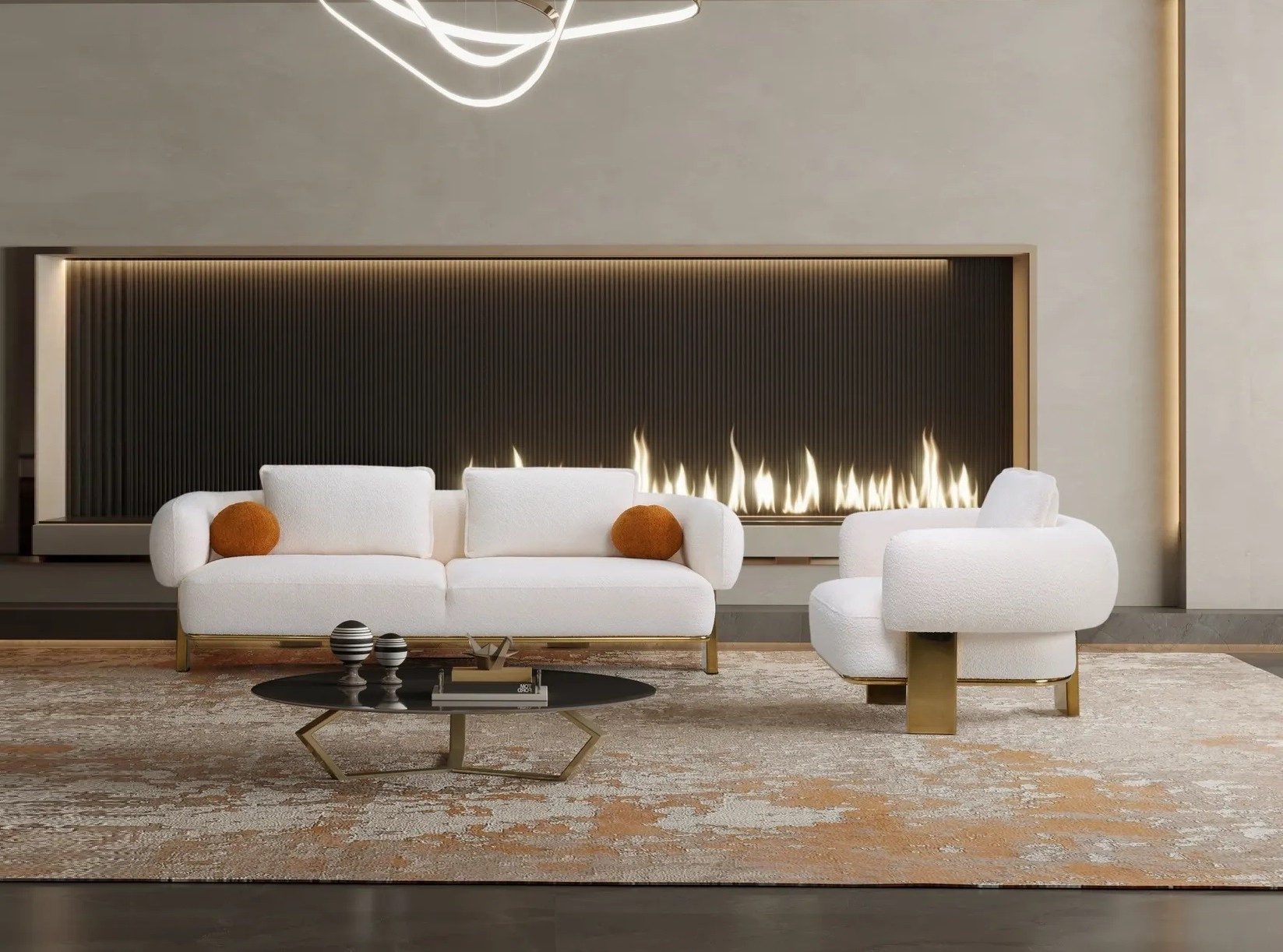 Xlmoebel Polstergarnitur Komplette Couchgarnitur Weiß Sitzer Stoffsofa, (2-tlg), Made in Europa