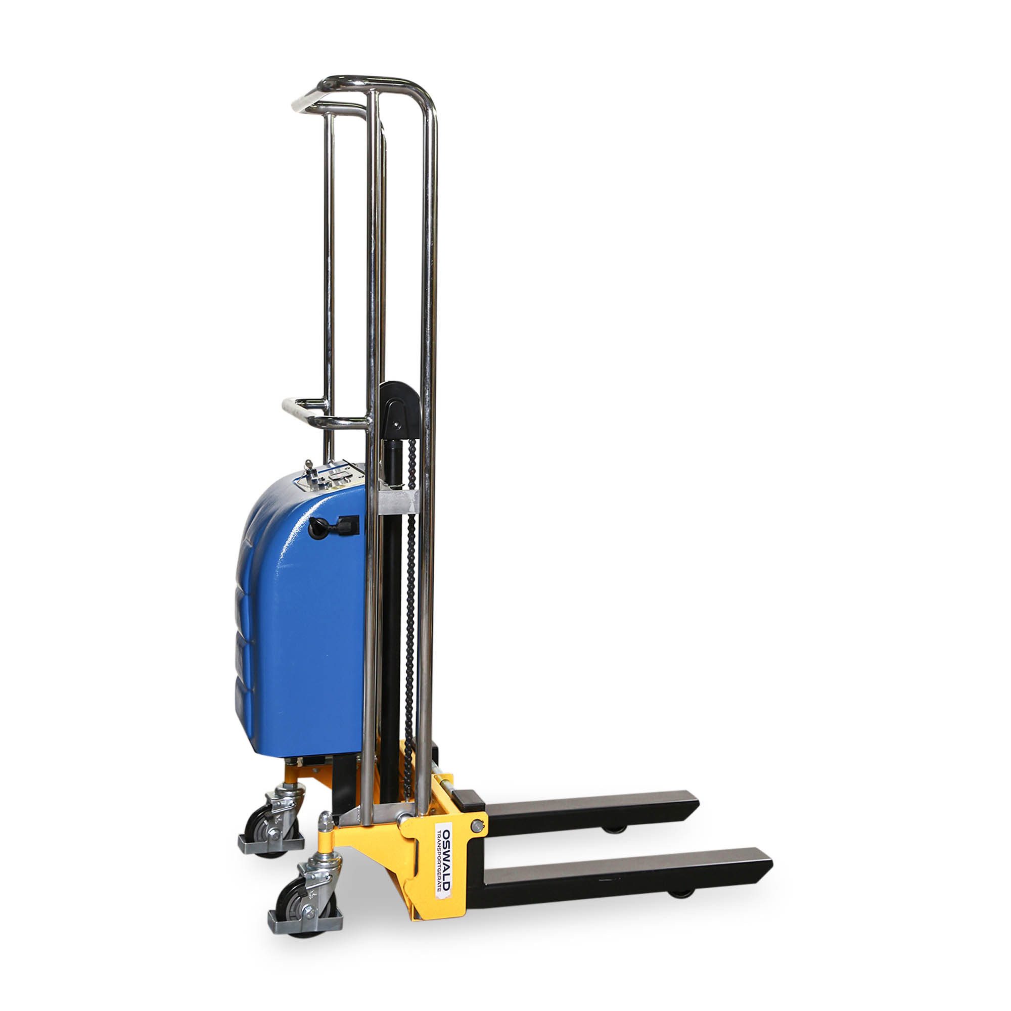 Mooswerk Gabelhubwagen Mini-Stapler semi-elektrisch 400 kg 1,5 m Hubhöhe - Hubwagen, (FHE4150), Heben/Senken der Gabeln elektrisch, Fahren manuell