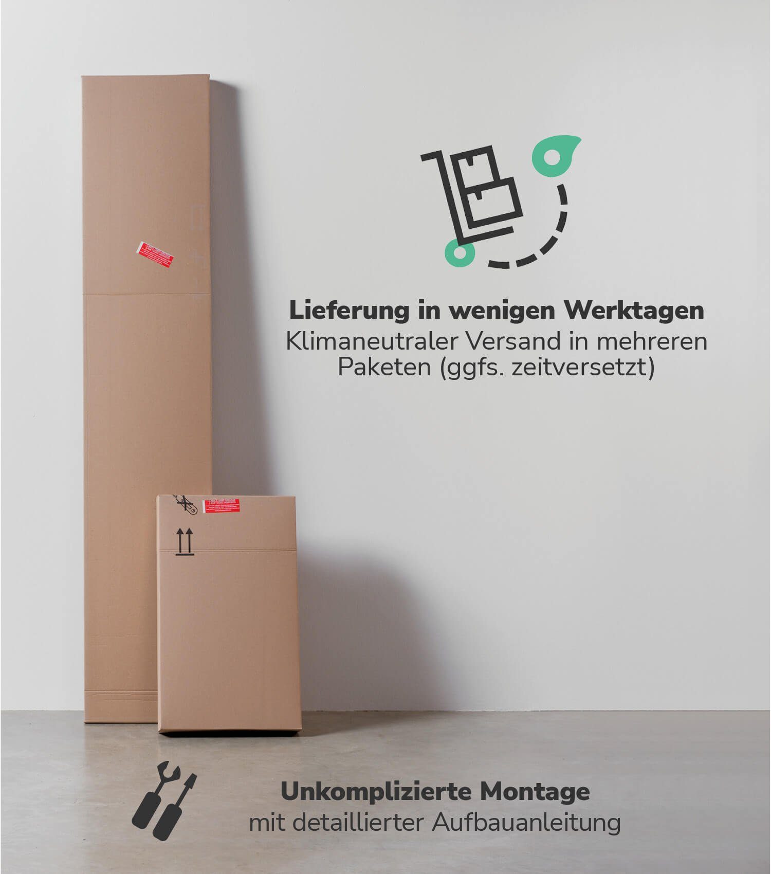 mokebo Mehrzweckschrank Der Lange (60x180 cm, mit 4 Einlegeböden) Schuhschrank, Aktenschrank, Flurschrank & Aufbewahrungsschrank in Grau