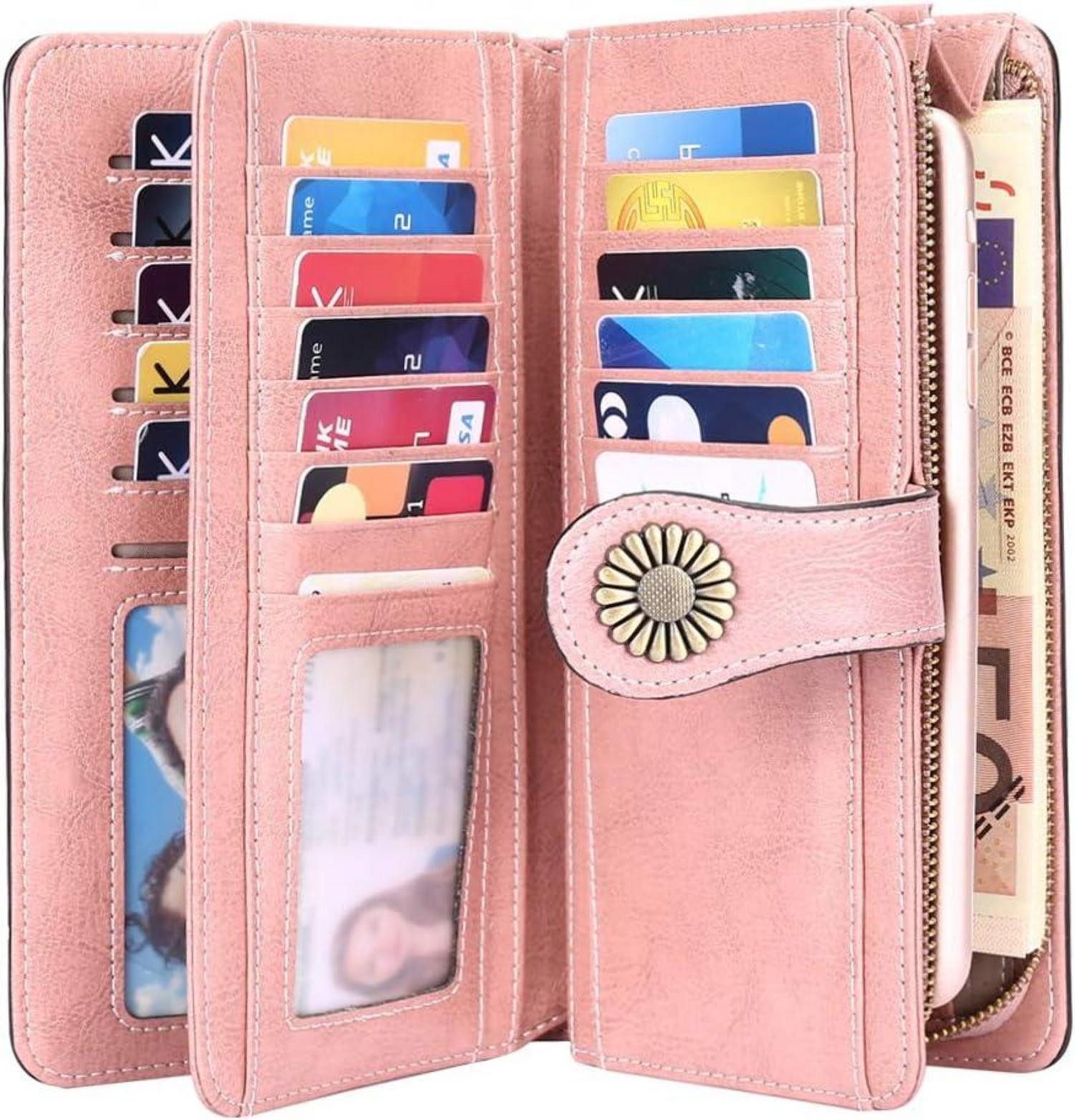 LuxusKollektion Clutch Geldbörse Damen Leder RFID günstig online kaufen