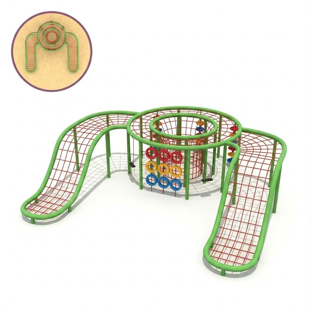 Xlmoebel Klettergerüst Seilkomplex für Outdoor-Spielplätze mit robustem Design, (Seilkomplex, 1-St., Spielplatz), Hergestellt in Europa