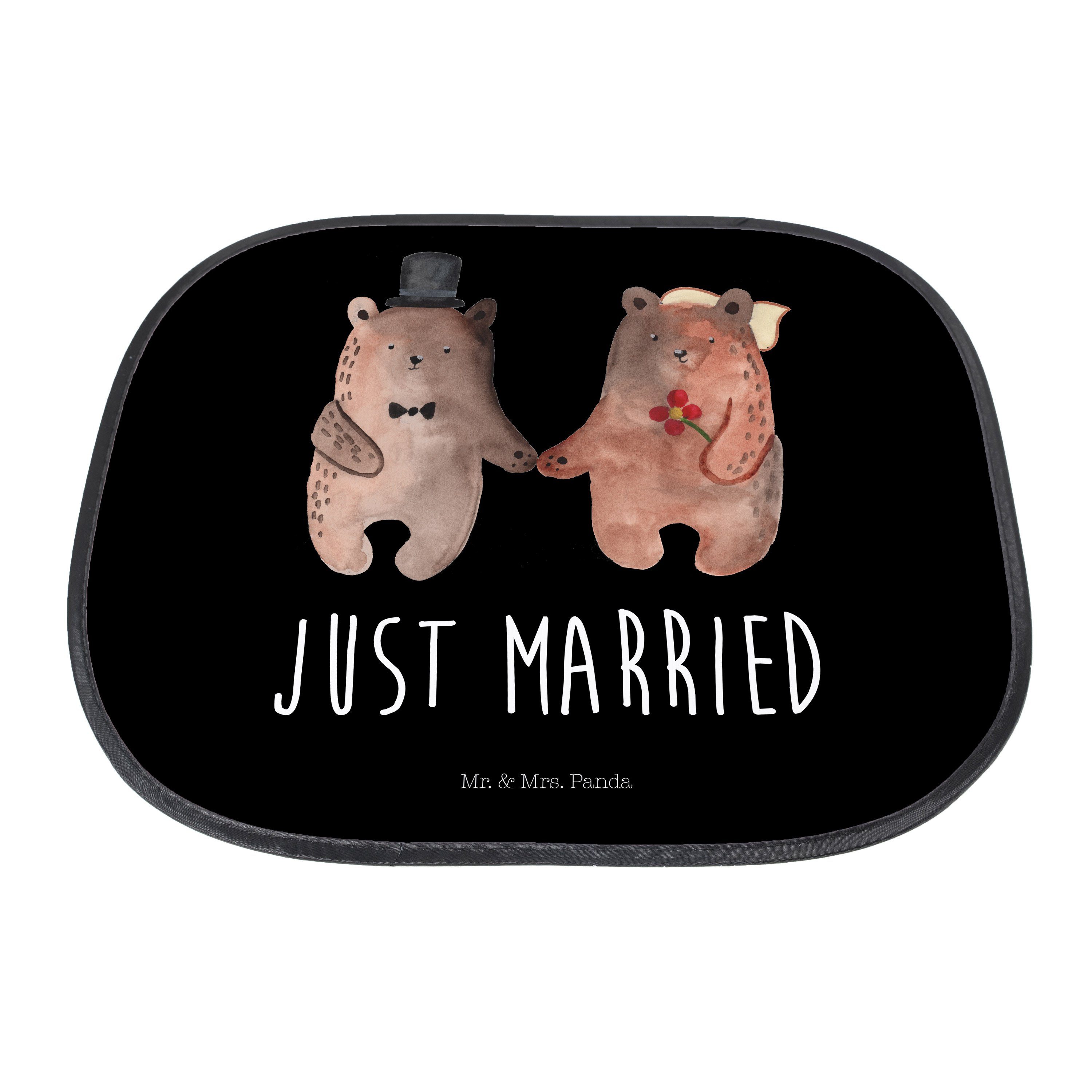 Sonnenschutz Bär Heirat - - Sonnenschutzfolie, Schwarz Panda, Sonne, Seidenmatt Mr. Geschenk, Mrs. & Teddybär