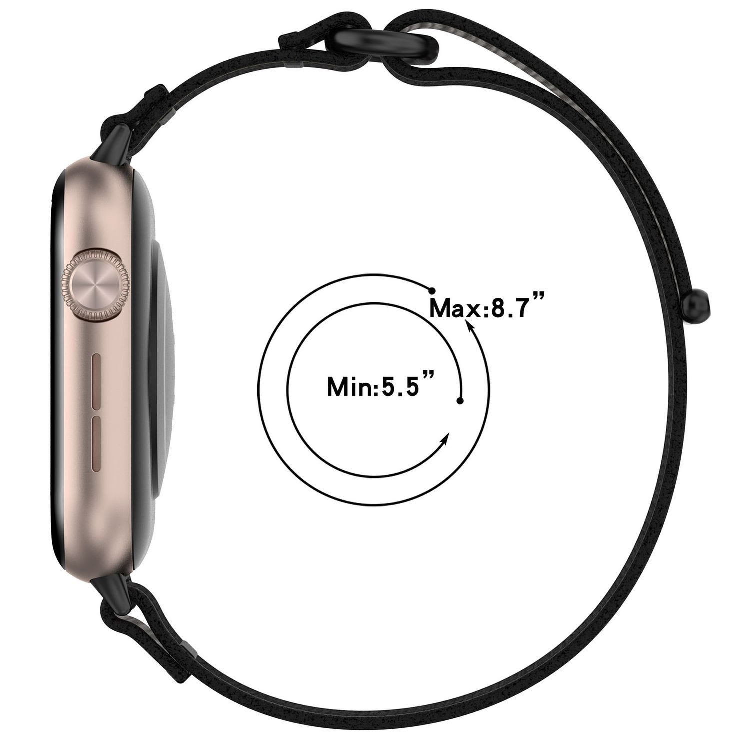 Wigento Smartwatch-Armband Für Honor Watch 5 Elastisches Nylon Klettverschluss Arm Band Gelb, Nylonarmband mit Klettverschluss, individuell verstellbar
