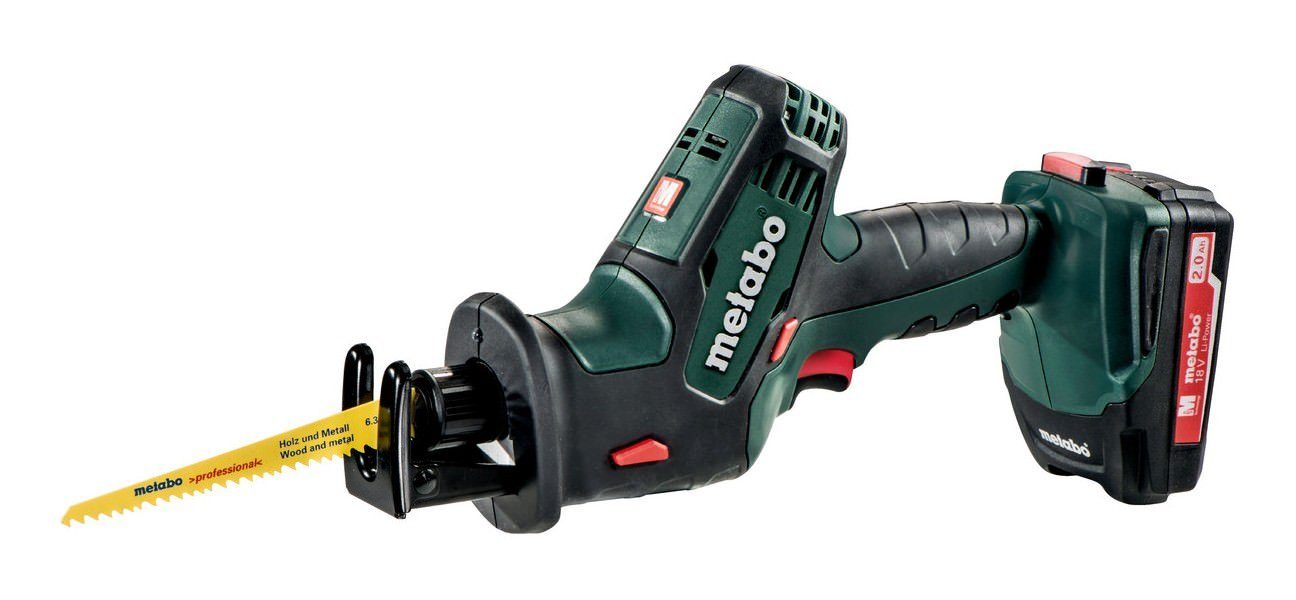 metabo Akku-Säbelsäge SSE 18 LTX Compact, 2 x 2 Ah Li-Ion im Kunststoffkoffer