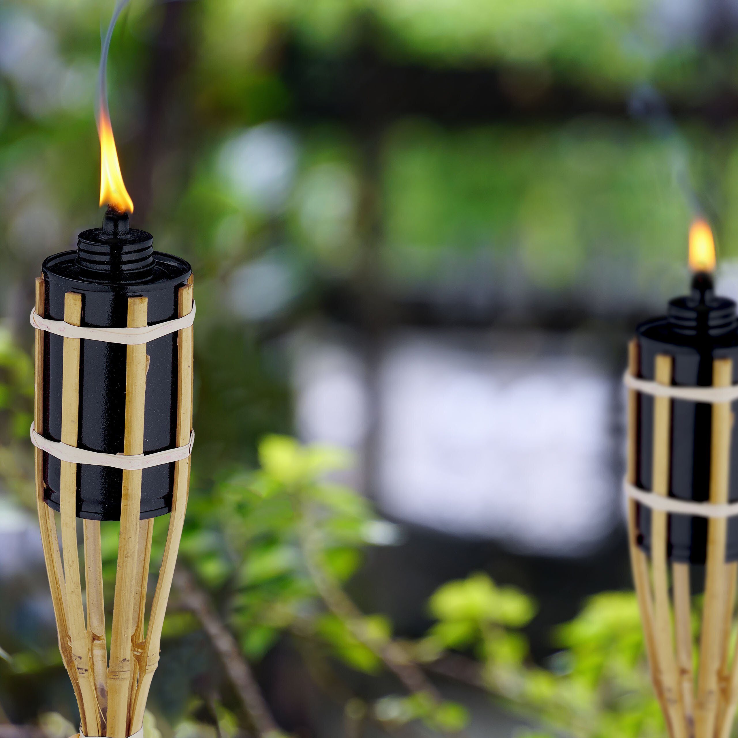 relaxdays Gartenfackel 16er Set Gartenfackeln 90 cm