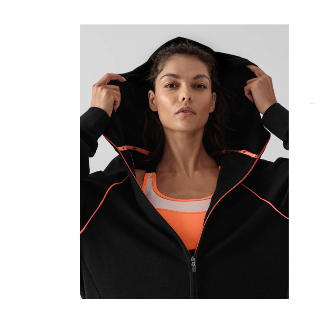 Damen Sportjacke Zipp-Jacke, Trekkingjacke 4F 4F Sweatshirt - schwarz Jacke