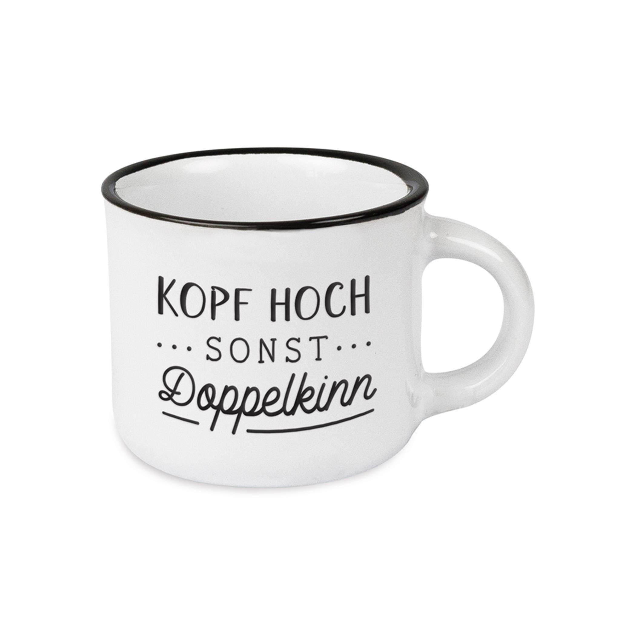 Grafik Werkstatt Tasse Espresso-Tasse Vintage Kopf hoch sonst Doppelkinn, Keramik