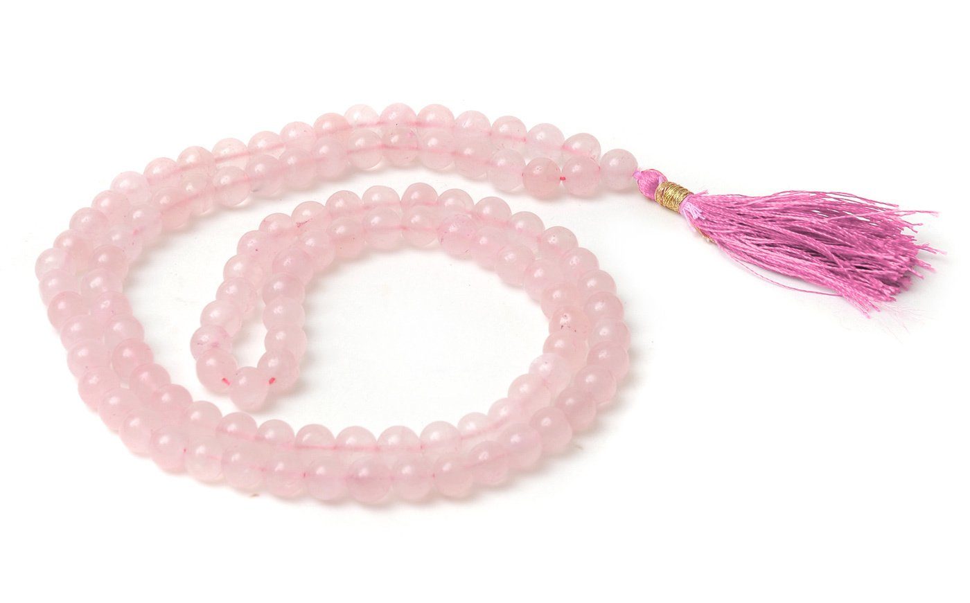 Berk Anhänger Set Mala-Kette aus Rosenquarz (1-tlg), Wunderschöne Mala aus Rosenquarz.