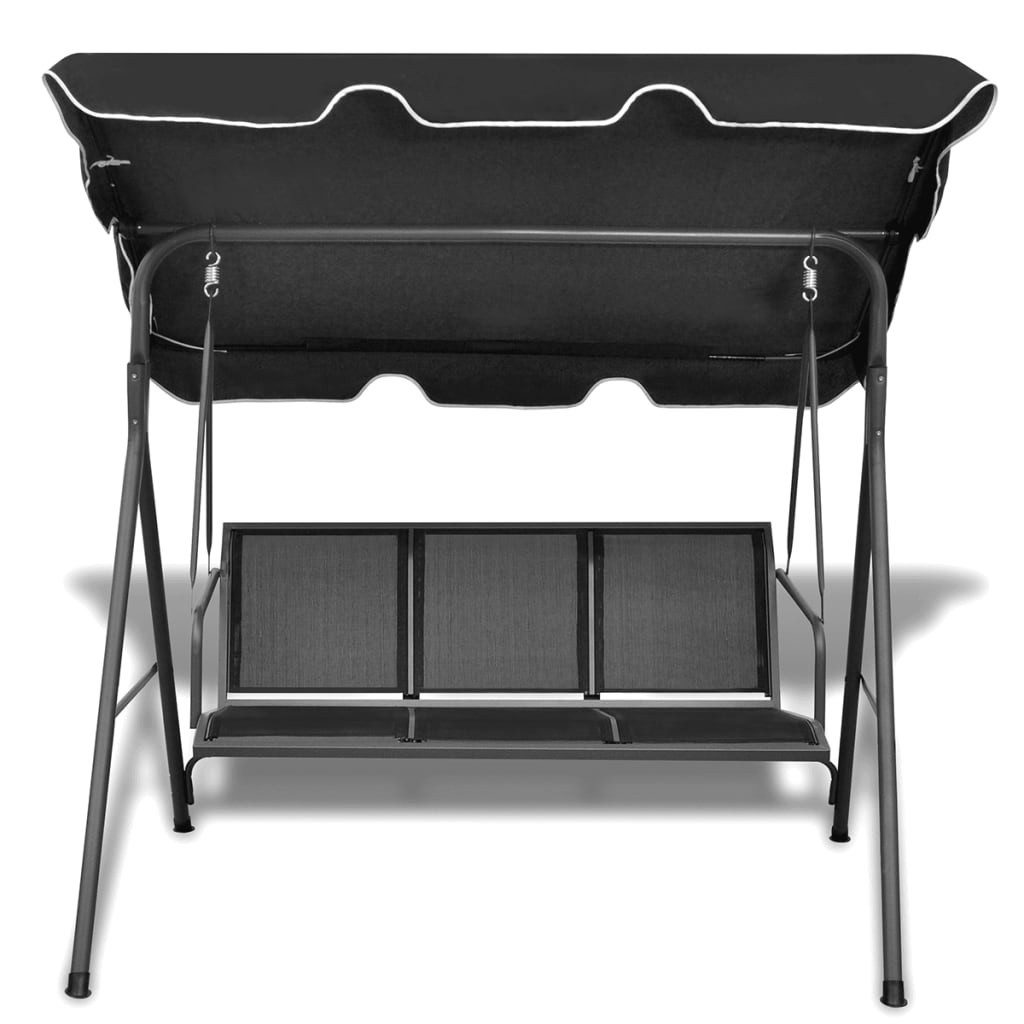 vidaXL Hollywoodschaukel Hollywoodschaukel mit Dach Schwarz, 1 tlg.