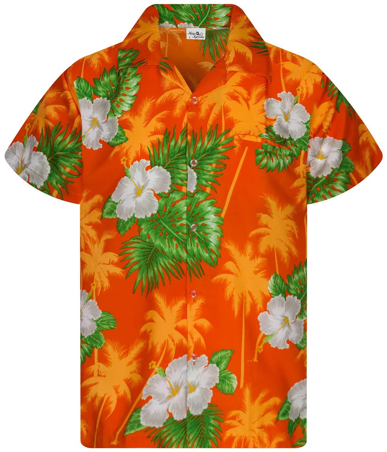 King Kameha Hawaiihemd Small Flower Kids Funky Hawaii-Hemd Kinder Kurzarm Front-Tasche
