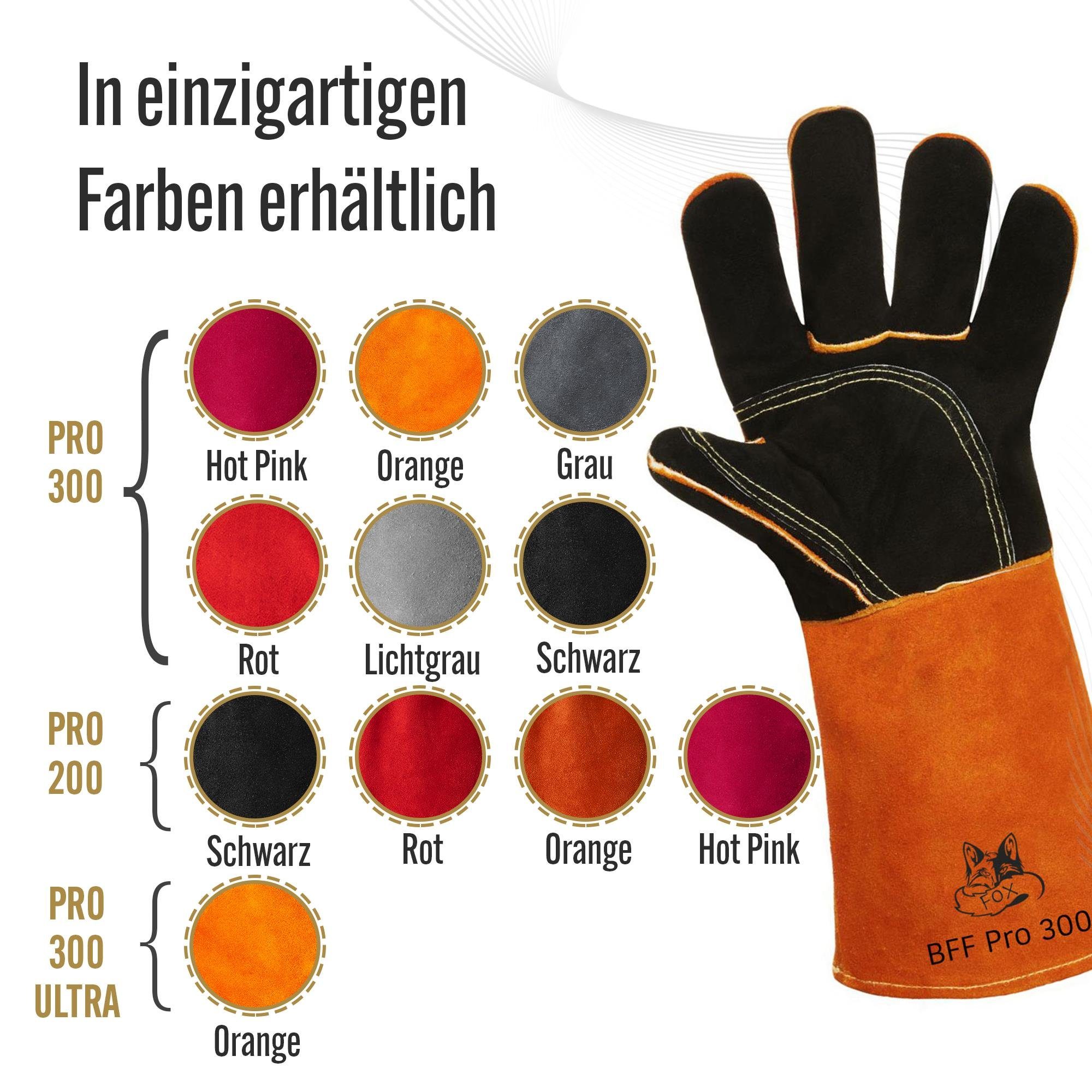 feuerfeste (Set), BLACK Aramid orange Grillhandschuhe, 300 Ultra-Orange FOX FOREST ultra Grillhandschuhe Pro