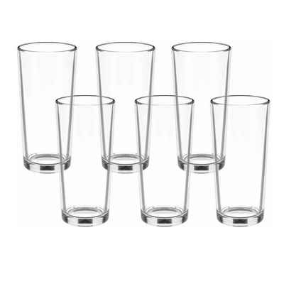 KS-Direkt Gläser-Set Wassergläser Set 230ml Trinkglas 6tlg Saftgläser Glas, klares Glas, konische Form