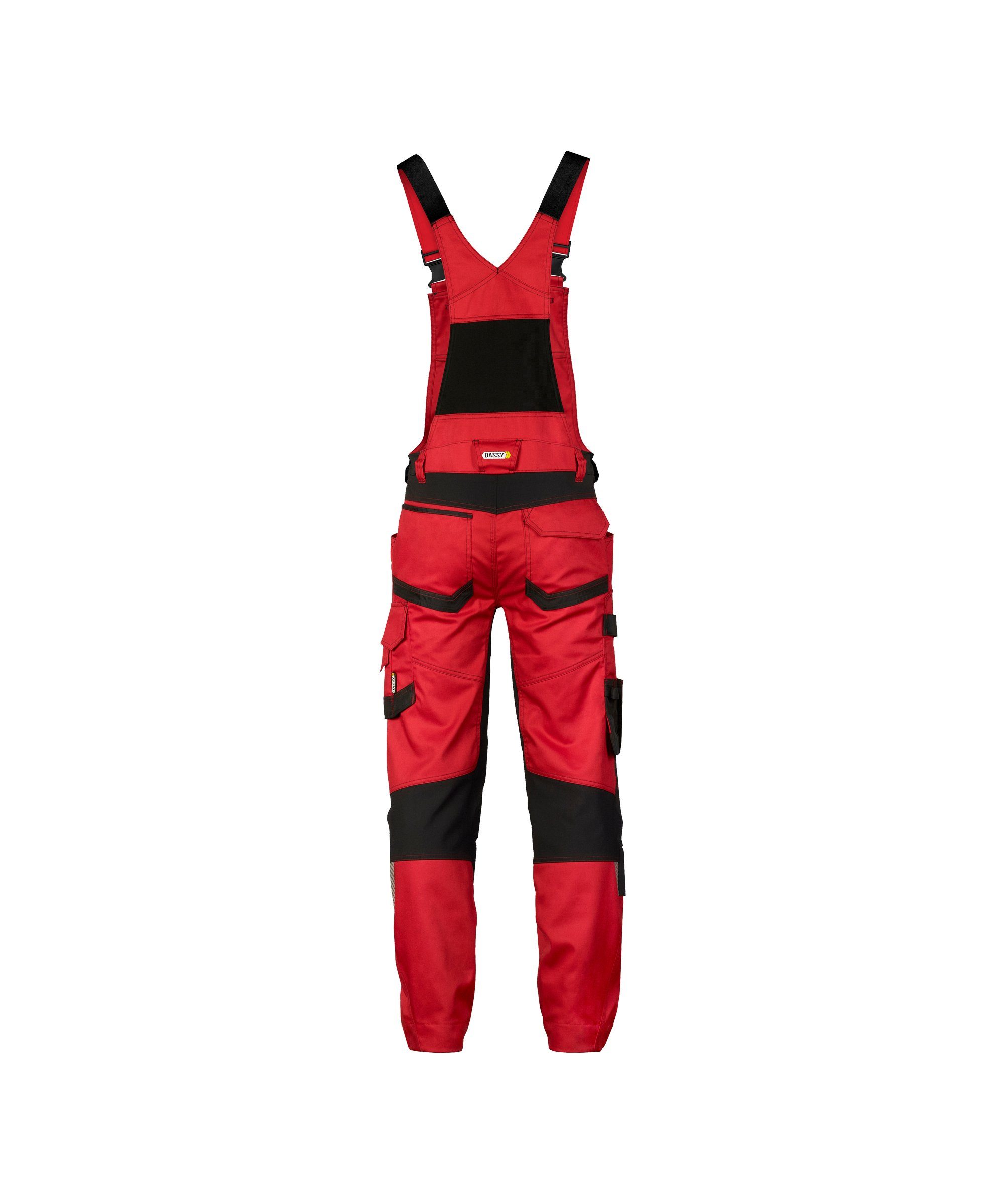 Dassy Arbeitslatzhose Arbeitslatzhose mit Stretch und Kniepolstertaschen Tronix (1-tlg) rot/schwarz