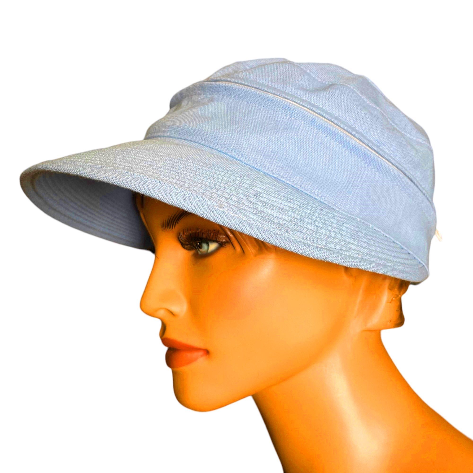 Taschen4life Sonnenhut Visor Cap 2in1 Sonnencap Basecap & Sonnenschutz in Einem, unisex, aus Leinen