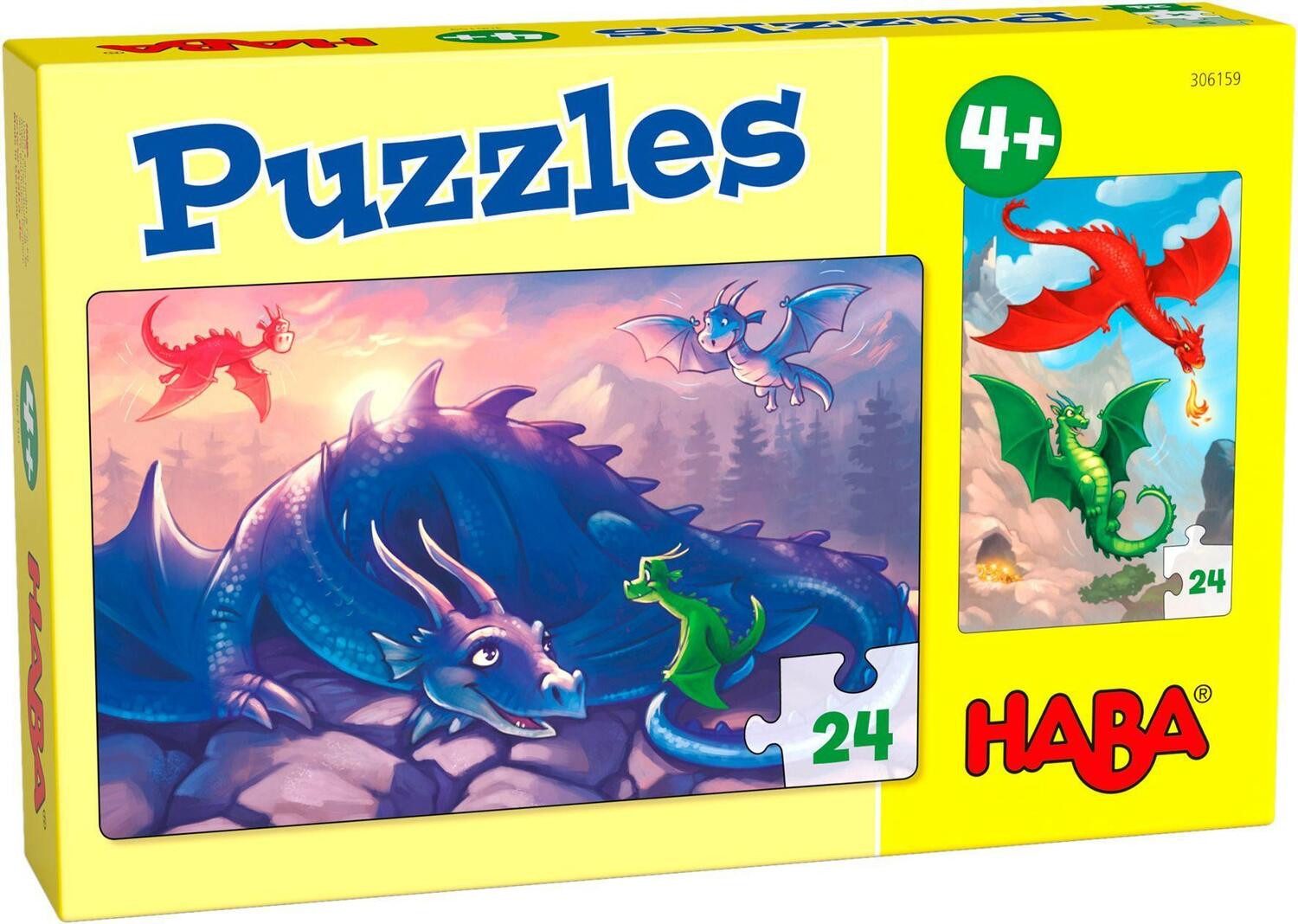 Haba Puzzle Puzzles Drachen 2 x 24 Teile, 24 Puzzleteile