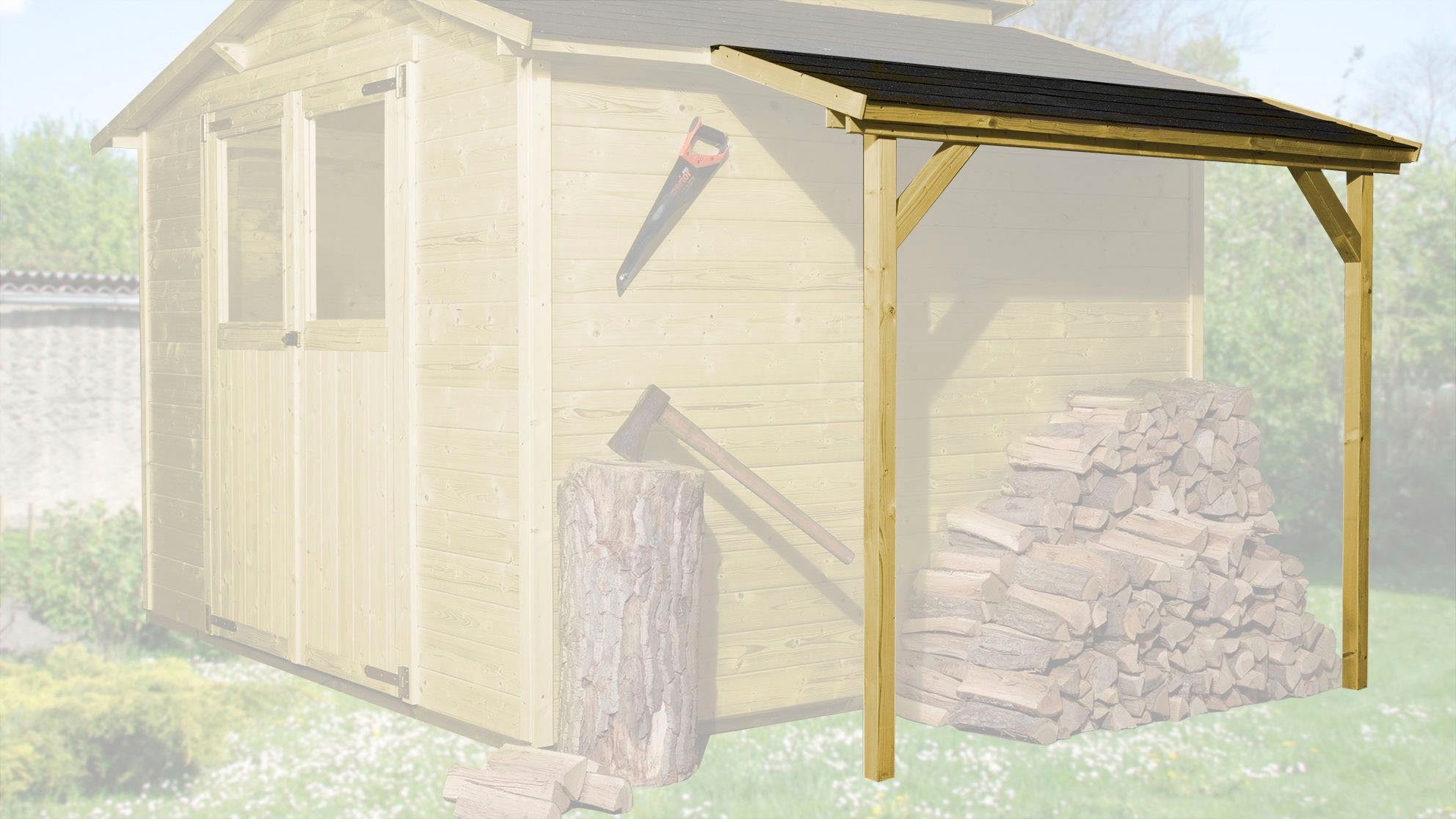 weka Schleppdach, BxT: 95x200 cm, für modernes Schraubsystem, 95 x 205 cm, lasiert