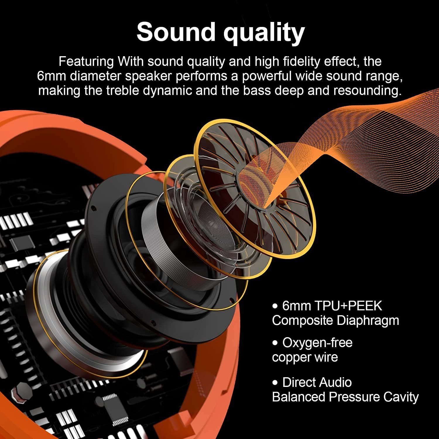 Stromverbrauch) Mutoy Ultraleichtes Kopfhörer, Bluetooth-Kopfhörer Transparenter Design, (Stereo-Kopfhörer, Geringer Kabelloser In-Ear-Kopfhörer