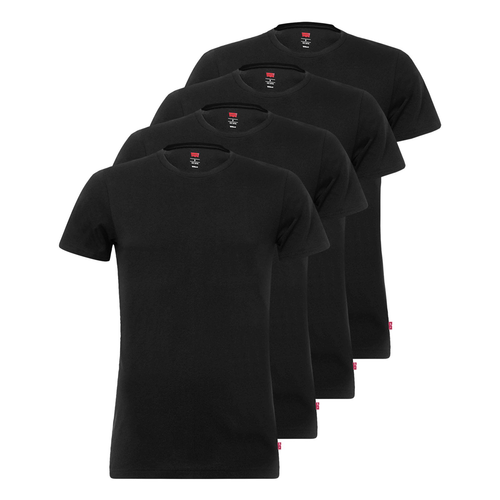 Levi's® Unterziehshirt Crew Neck Cotton Stretch T-Shirts (4-St) mit Rundhalsausschnitt